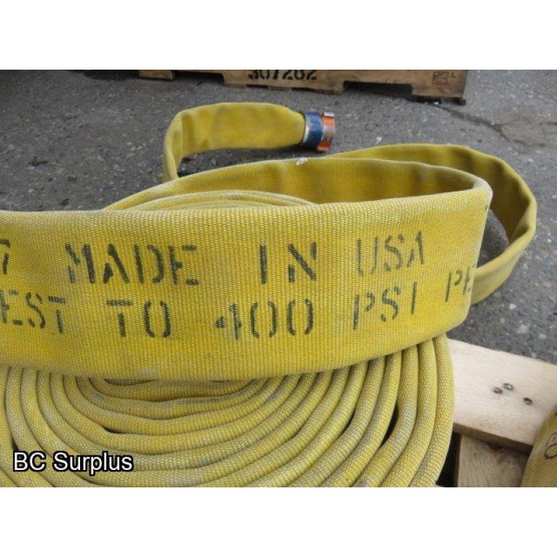 S-339: Yellow Fire Hose – 2.5 Inch – 4 Lengths of 50 Ft.