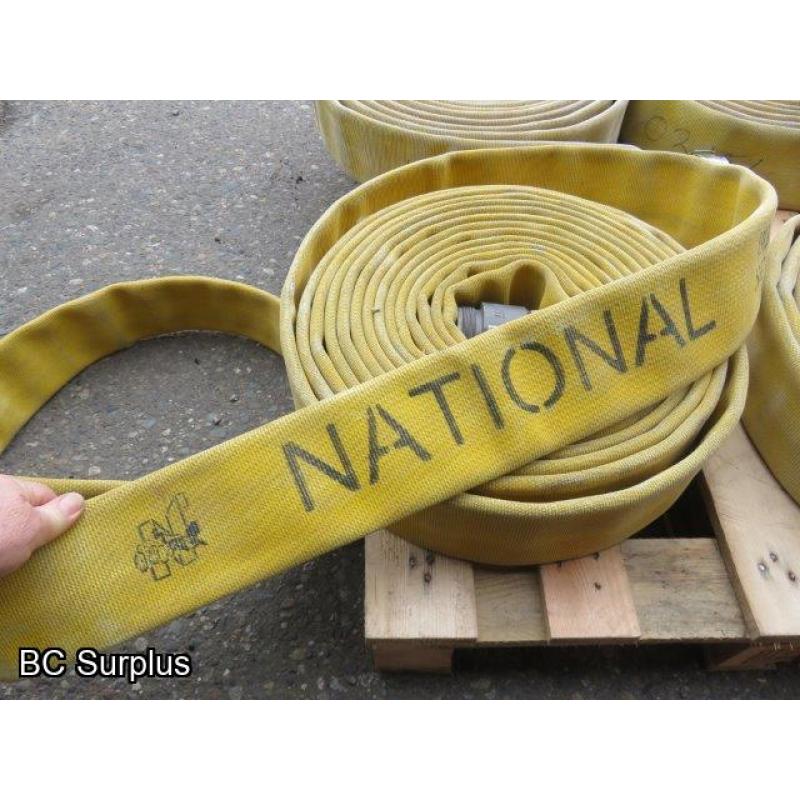 S-341: Yellow Fire Hose – 2.5 Inch – 4 Lengths of 50 Ft.