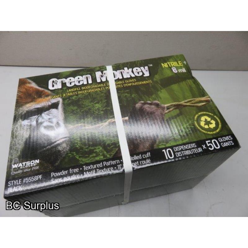 S-362: Watson Green Monkey 8 mil Disposable Nitrile Gloves – XL