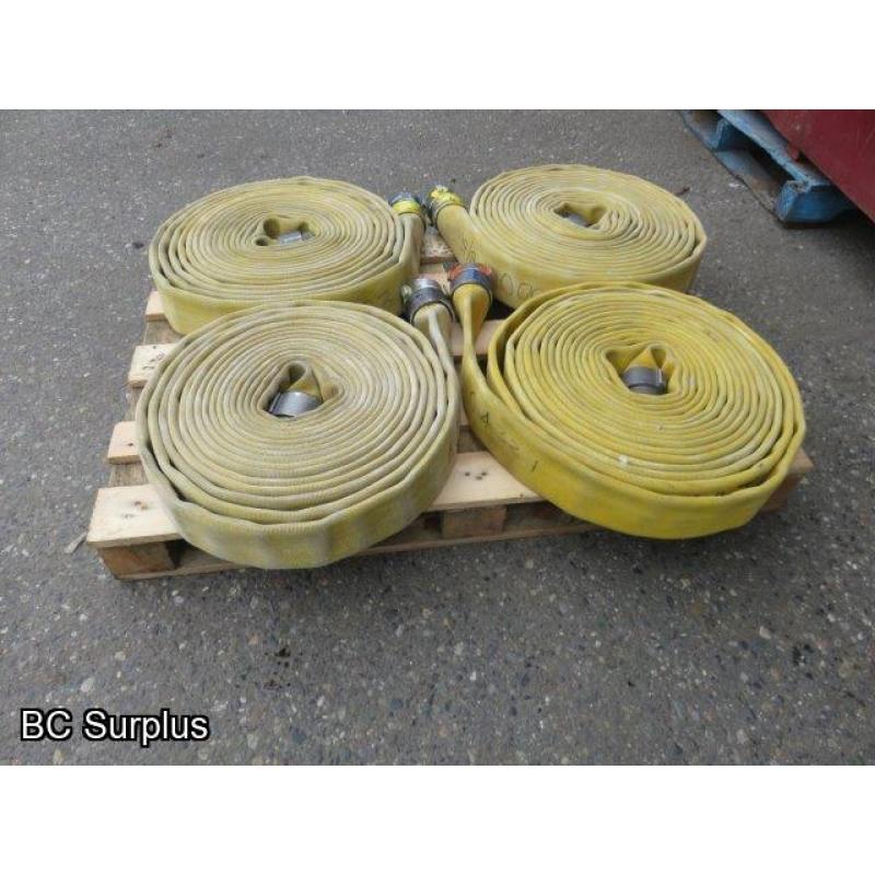 S-339: Yellow Fire Hose – 2.5 Inch – 4 Lengths of 50 Ft.