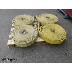 S-341: Yellow Fire Hose – 2.5 Inch – 4 Lengths of 50 Ft.