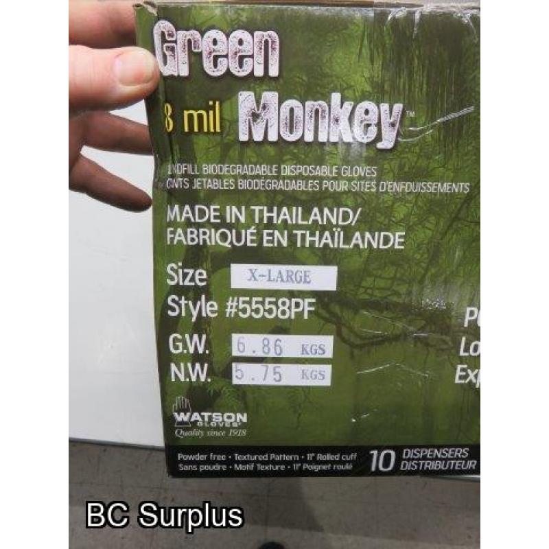 S-364: Watson Green Monkey 8 mil Disposable Nitrile Gloves – XL