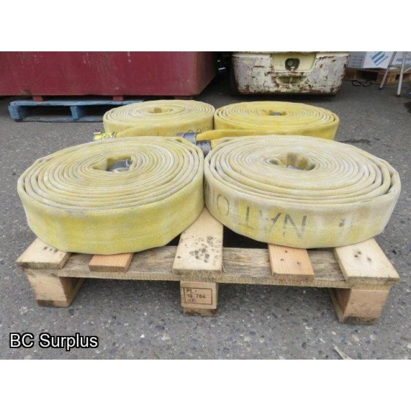 S-339: Yellow Fire Hose – 2.5 Inch – 4 Lengths of 50 Ft.