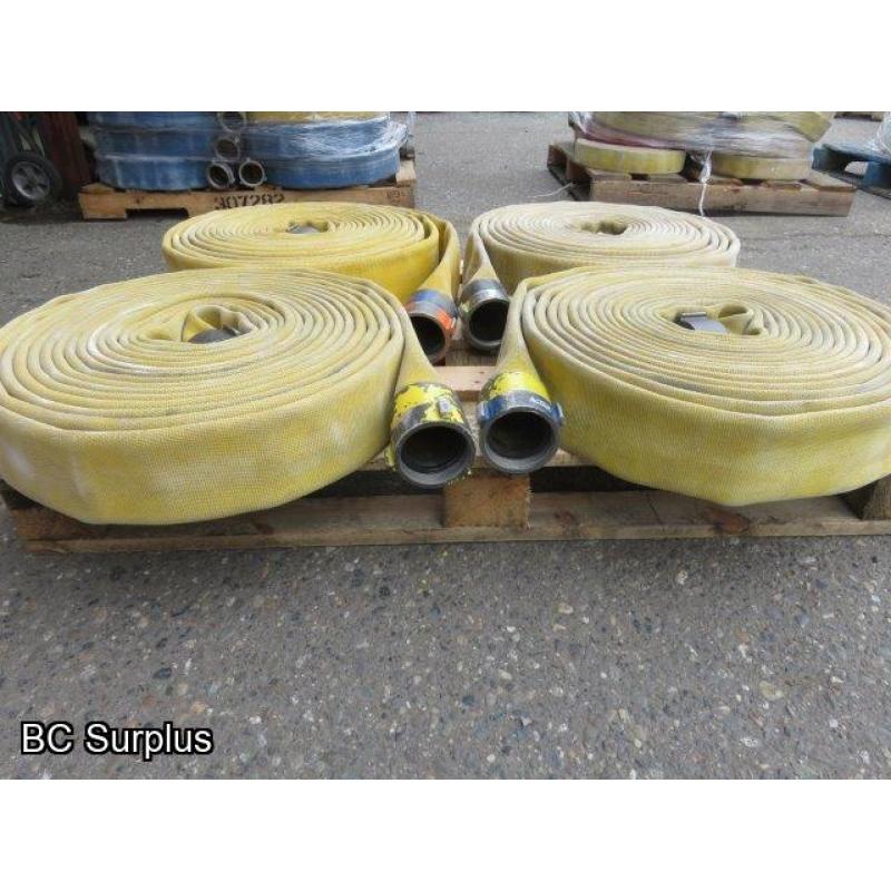 S-339: Yellow Fire Hose – 2.5 Inch – 4 Lengths of 50 Ft.