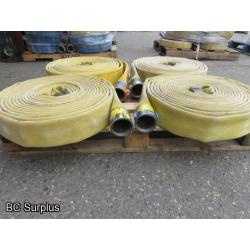 S-341: Yellow Fire Hose – 2.5 Inch – 4 Lengths of 50 Ft.