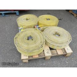 S-339: Yellow Fire Hose – 2.5 Inch – 4 Lengths of 50 Ft.