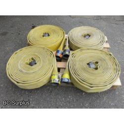 S-339: Yellow Fire Hose – 2.5 Inch – 4 Lengths of 50 Ft.