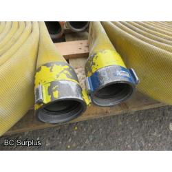 S-341: Yellow Fire Hose – 2.5 Inch – 4 Lengths of 50 Ft.