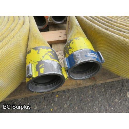 S-341: Yellow Fire Hose – 2.5 Inch – 4 Lengths of 50 Ft.