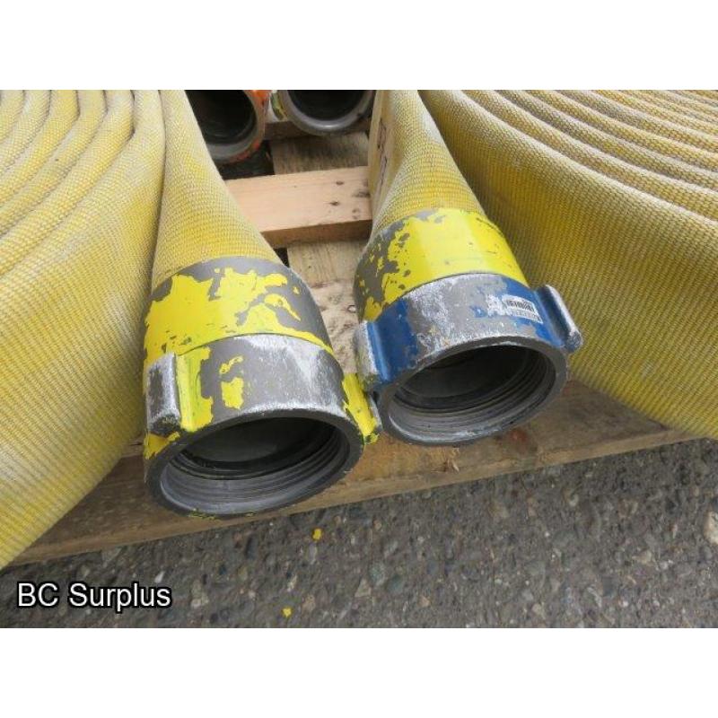 S-344: Yellow Fire Hose – 2.5 Inch – 4 Lengths of 50 Ft.