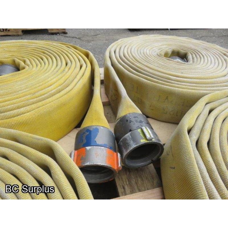 S-341: Yellow Fire Hose – 2.5 Inch – 4 Lengths of 50 Ft.