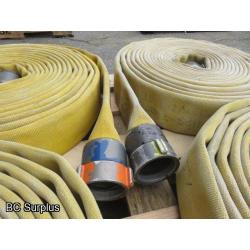 S-344: Yellow Fire Hose – 2.5 Inch – 4 Lengths of 50 Ft.