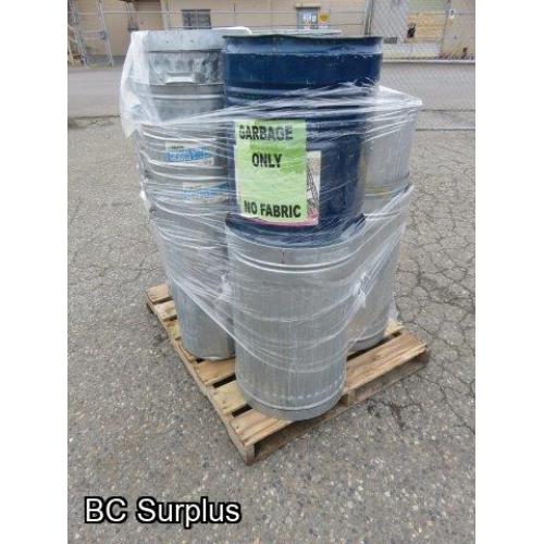 S-352: Galvanized Steel Garbage Cans – 1 Pallet – NO Lids