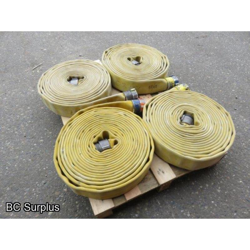 S-341: Yellow Fire Hose – 2.5 Inch – 4 Lengths of 50 Ft.