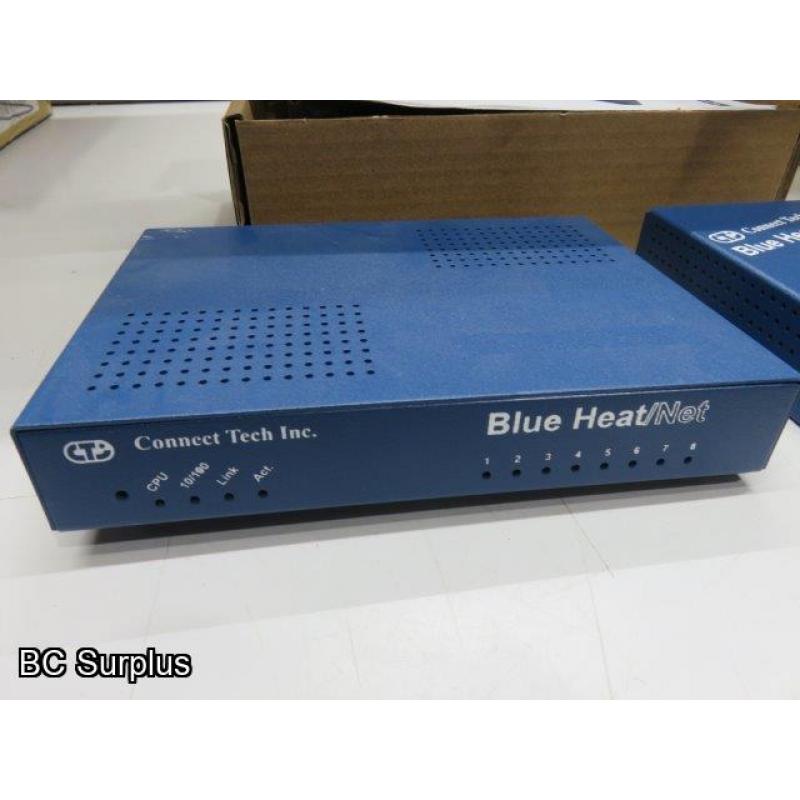 S-402: Blue Heat Ethernet Hubs & Power Supplies – 1 Lot