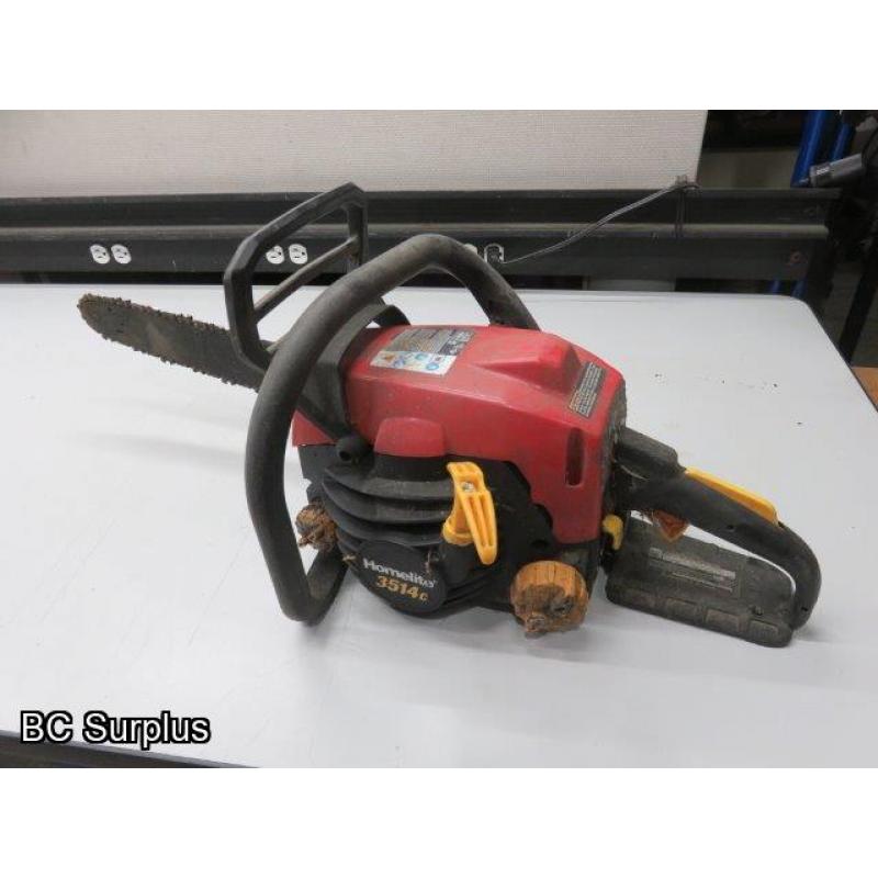 S-455: Homelite 3514C Gas Powered Chainsaw