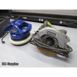 S-458: Polisher and Ryobi Circular Saw – 2 Items