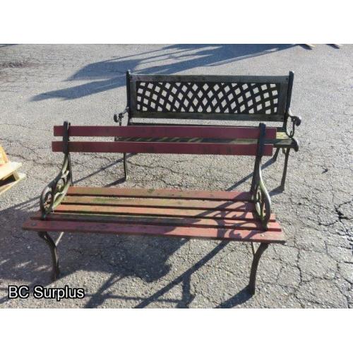 S-464: Iron & Wood Benches – 2 Items