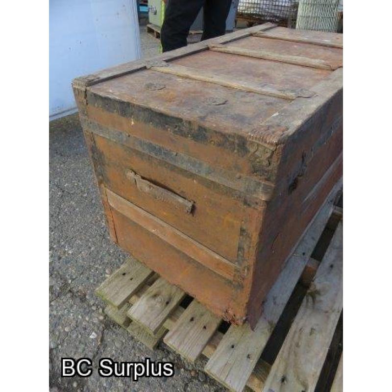 S-474: Vintage Tin-Wrapped Shipping Trunk