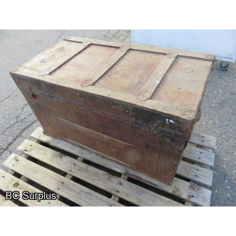 S-474: Vintage Tin-Wrapped Shipping Trunk