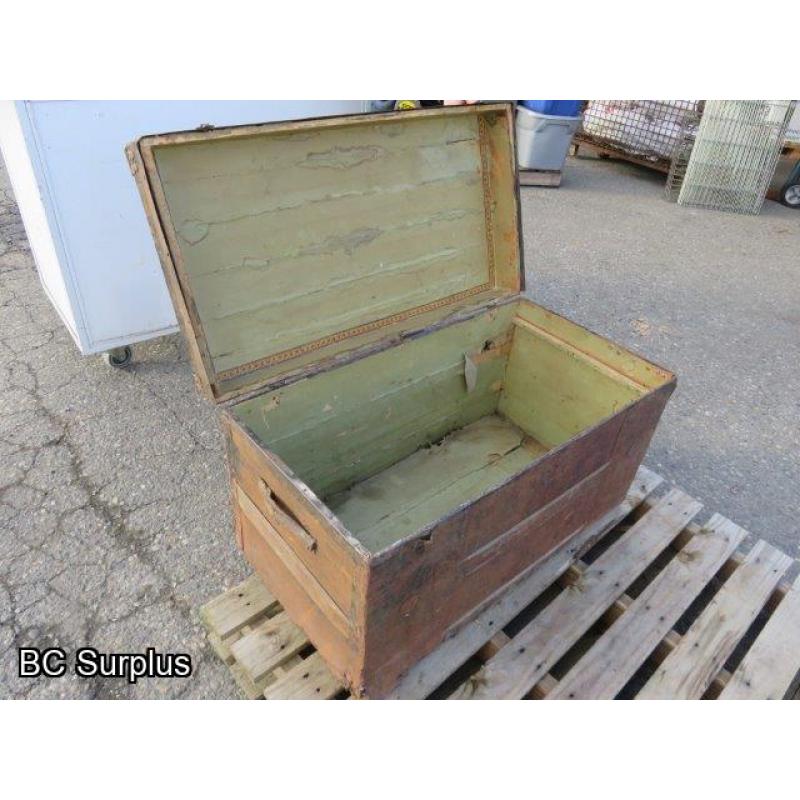 S-474: Vintage Tin-Wrapped Shipping Trunk