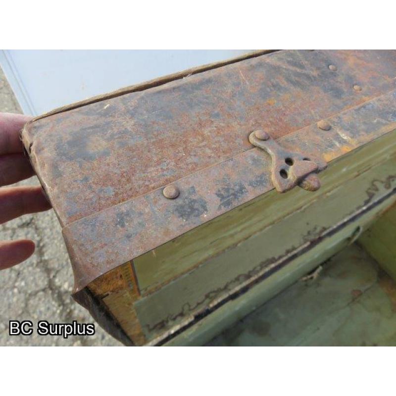 S-474: Vintage Tin-Wrapped Shipping Trunk