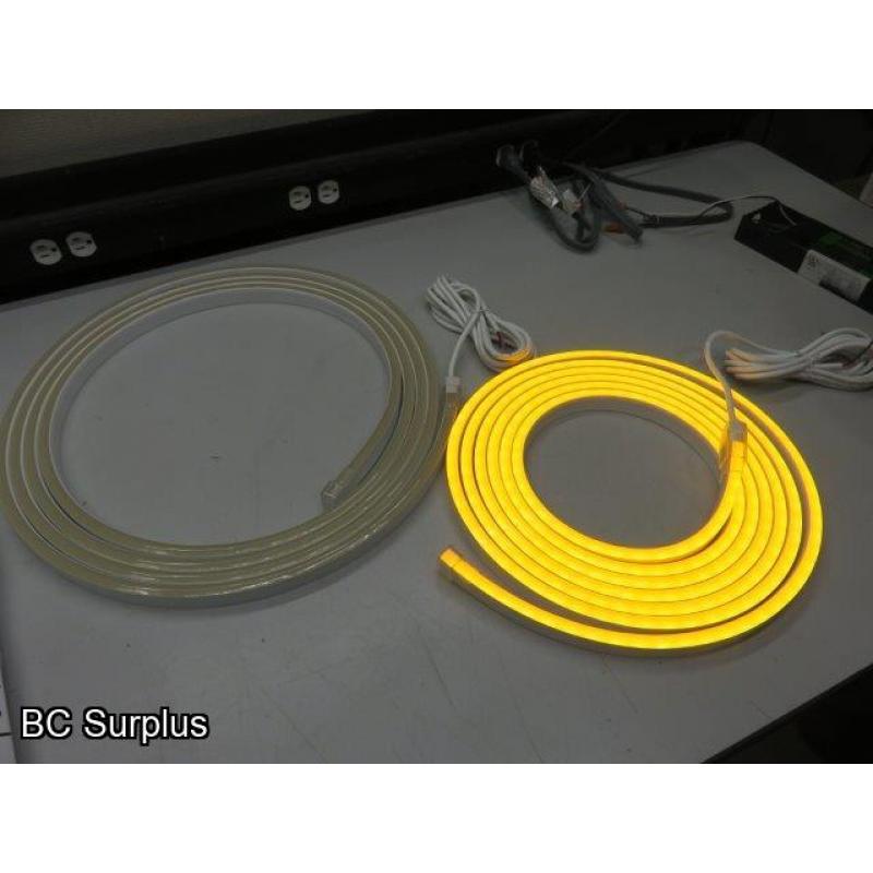 S-502: Two Yellow Neon Style LED 24ft Rope Lights