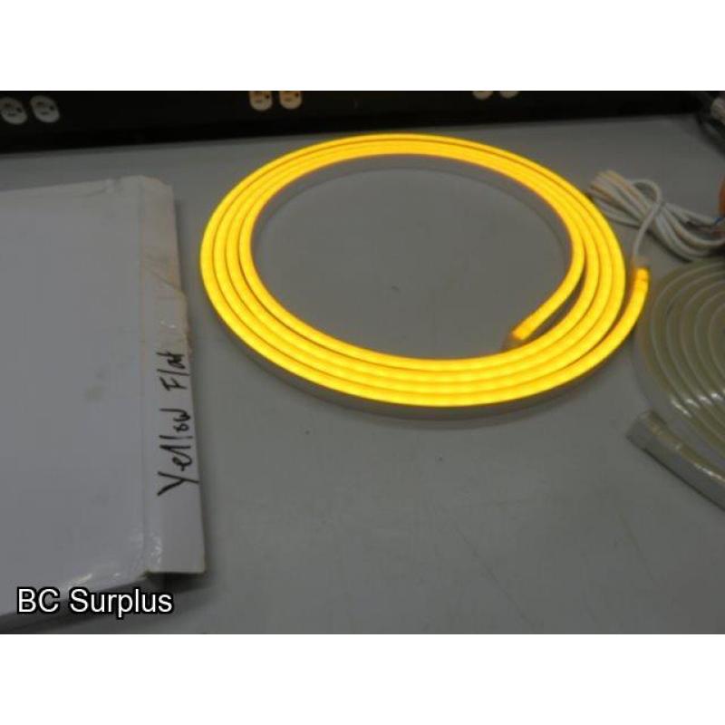 S-502: Two Yellow Neon Style LED 24ft Rope Lights