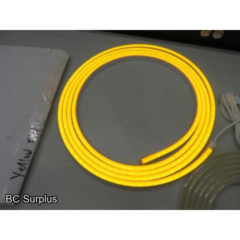 S-503: Two Yellow Neon Style LED 24ft Rope Lights