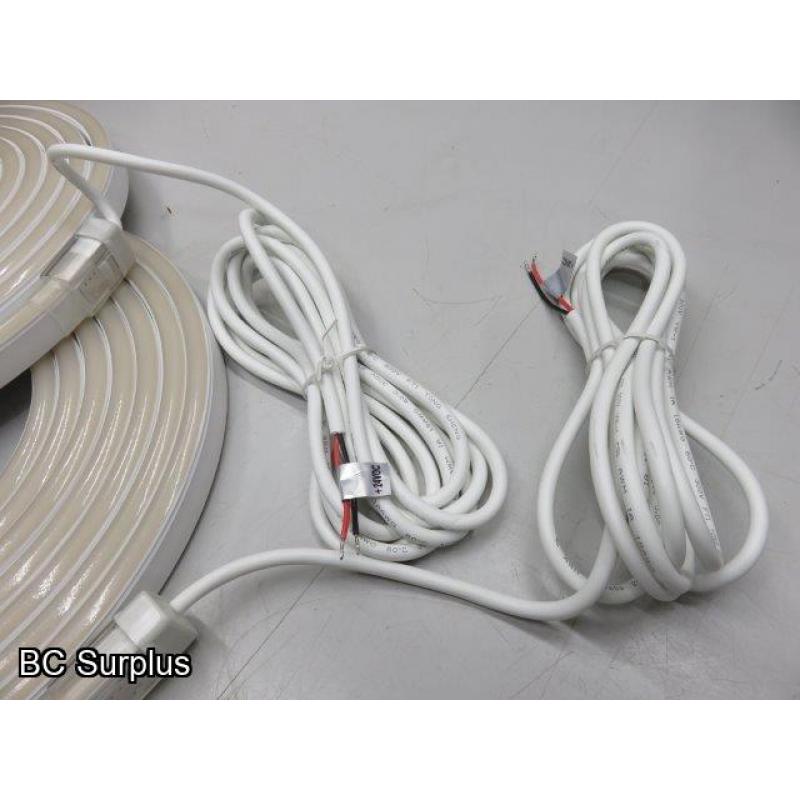 S-508: White Neon Style LED 24ft Rope Lights – 2 Items – Boxed