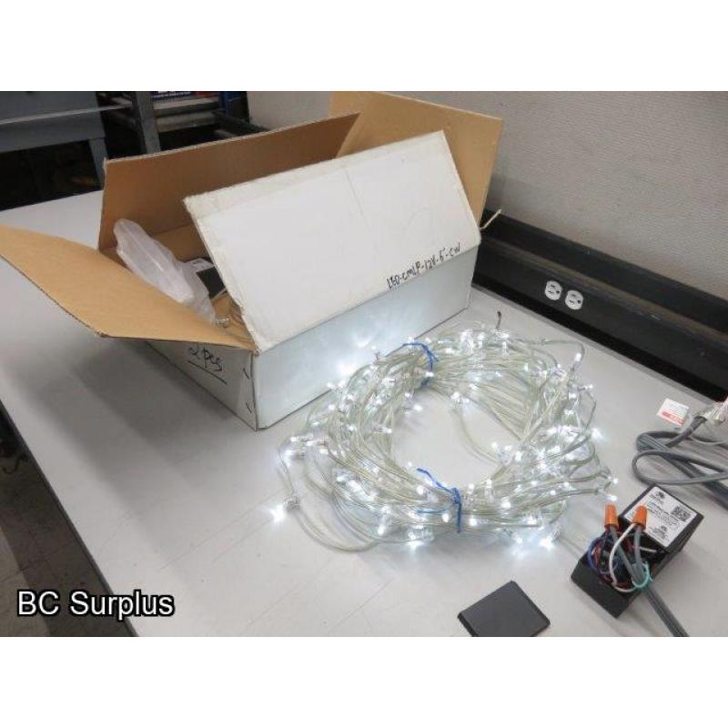 S-515: Cool White Clip Lights with Power Supply – 2 Items