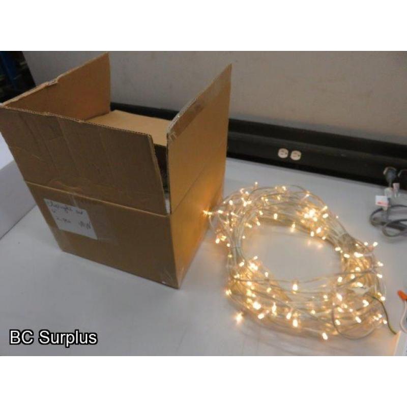 S-521: Warm White Clip Lights with Power Supply – 2 Items