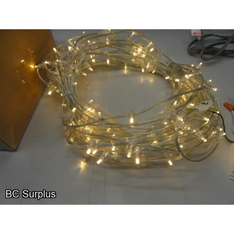 S-521: Warm White Clip Lights with Power Supply – 2 Items