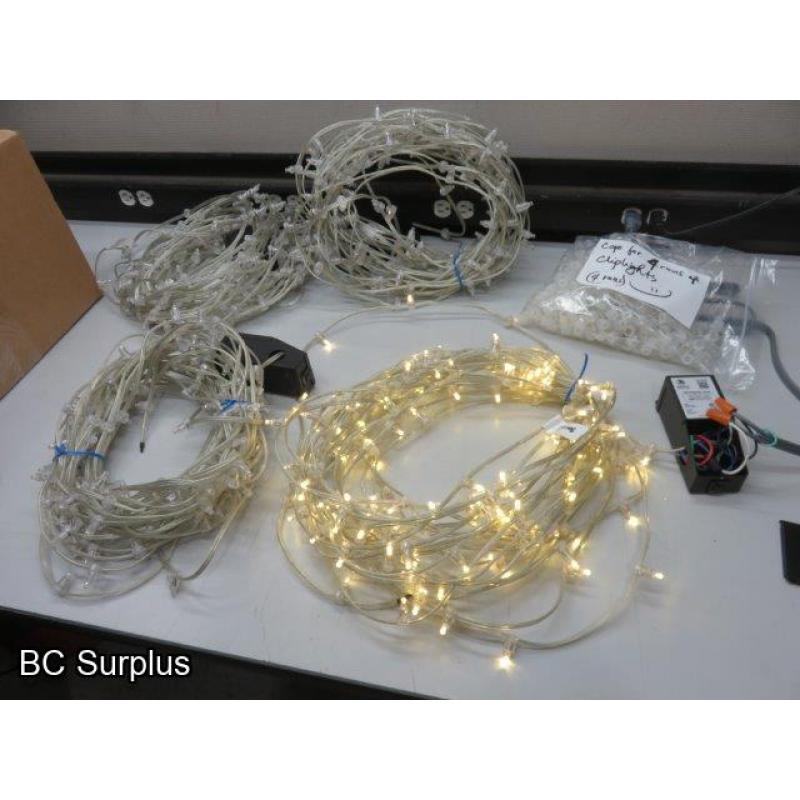 S-522: Warm White Clip Lights with Power Supply – 4 Items