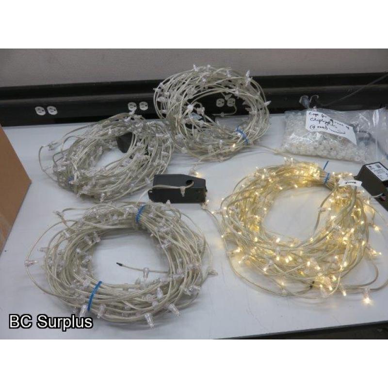 S-522: Warm White Clip Lights with Power Supply – 4 Items