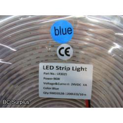 S-526: Blue LED Strip Lights – 25 Lengths of 10 Meters – 1 Box