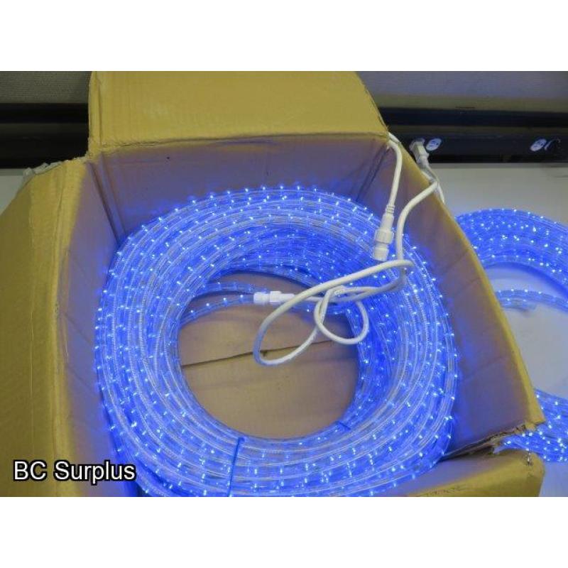 S-533: Rope Light Strings – Blue – 75 Feet Each – 3 Lengths