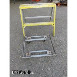 S-566: 2-Step Aluminium Saw Horse & 4-Wheel Cart – 2 Items