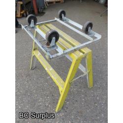 S-566: 2-Step Aluminium Saw Horse & 4-Wheel Cart – 2 Items