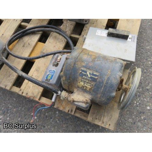 S-567: Bepco 1.5HP Electric Motor & Switch Box – 2 Items