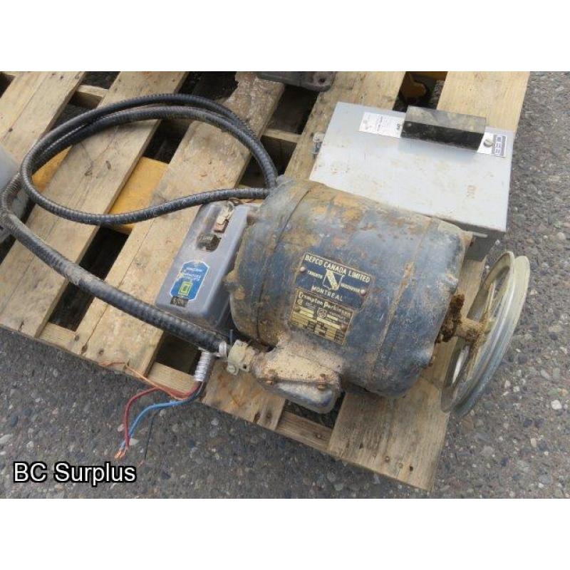 S-567: Bepco 1.5HP Electric Motor & Switch Box – 2 Items