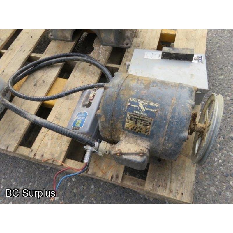 S-567: Bepco 1.5HP Electric Motor & Switch Box – 2 Items