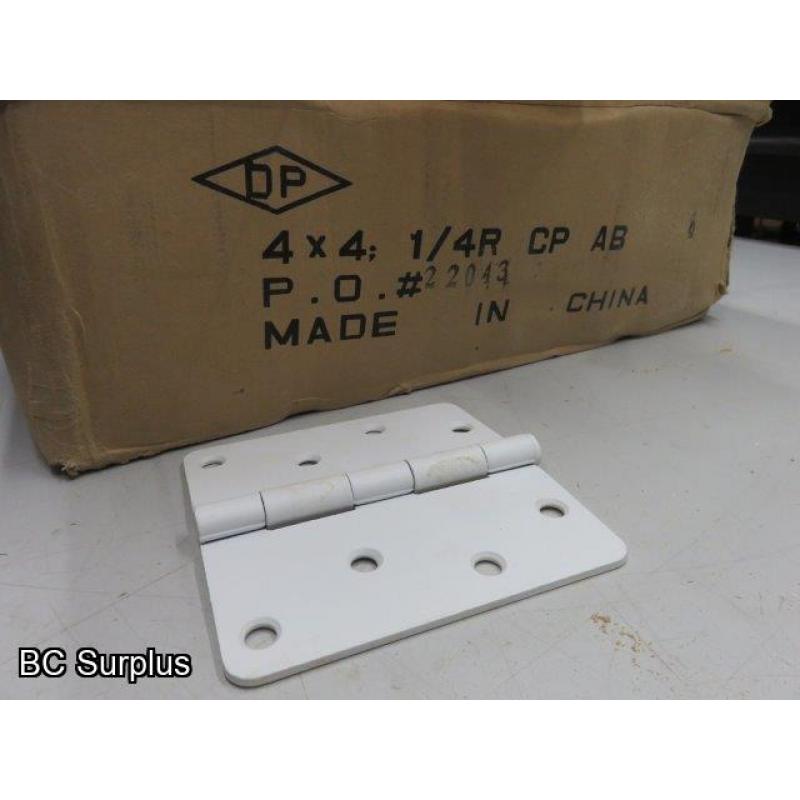 S-625: White Door Hinges – Bulk – 1 Case