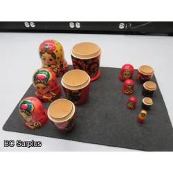 S-642: Vintage Nesting Dolls – Solid Wood