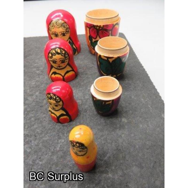 S-642: Vintage Nesting Dolls – Solid Wood