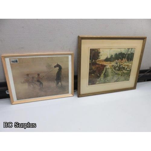 S-732: Framed Stamp Print; Framed Print – 2 Items