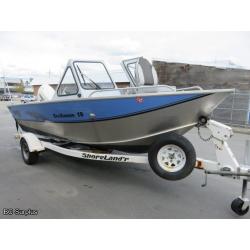 T-1007: Hewes Craft Sea Runner 18 Aluminum Boat; 150hp; S/A Trailer