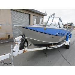 T-1007: Hewes Craft Sea Runner 18 Aluminum Boat; 150hp; S/A Trailer