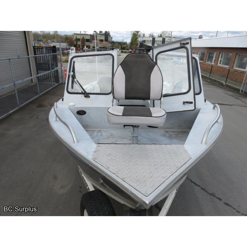 T-1007: Hewes Craft Sea Runner 18 Aluminum Boat; 150hp; S/A Trailer