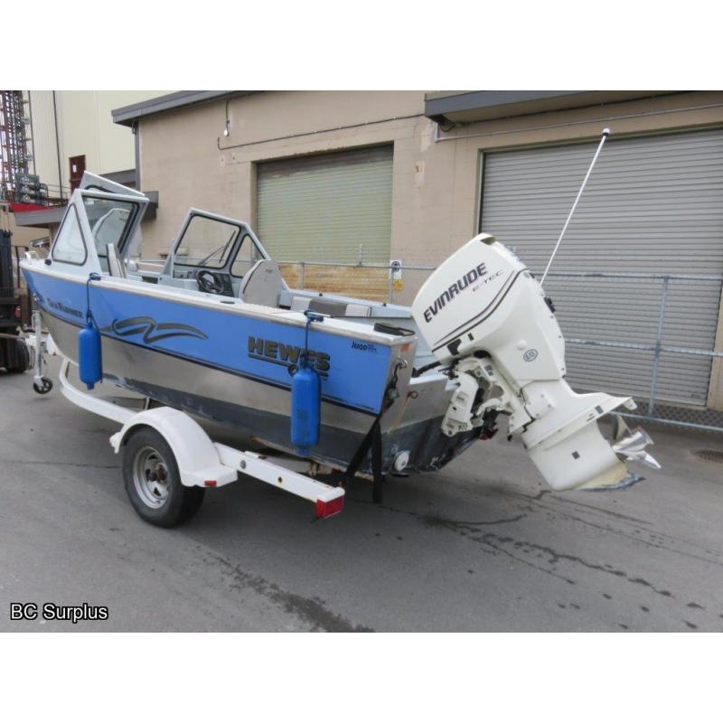 T-1007: Hewes Craft Sea Runner 18 Aluminum Boat; 150hp; S/A Trailer